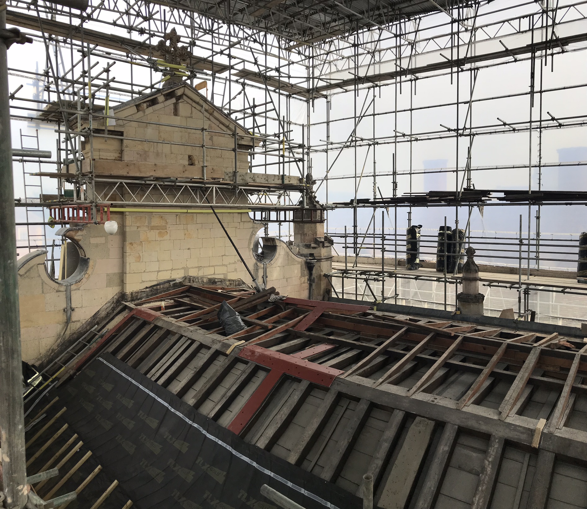 The Chapel roof being replaced