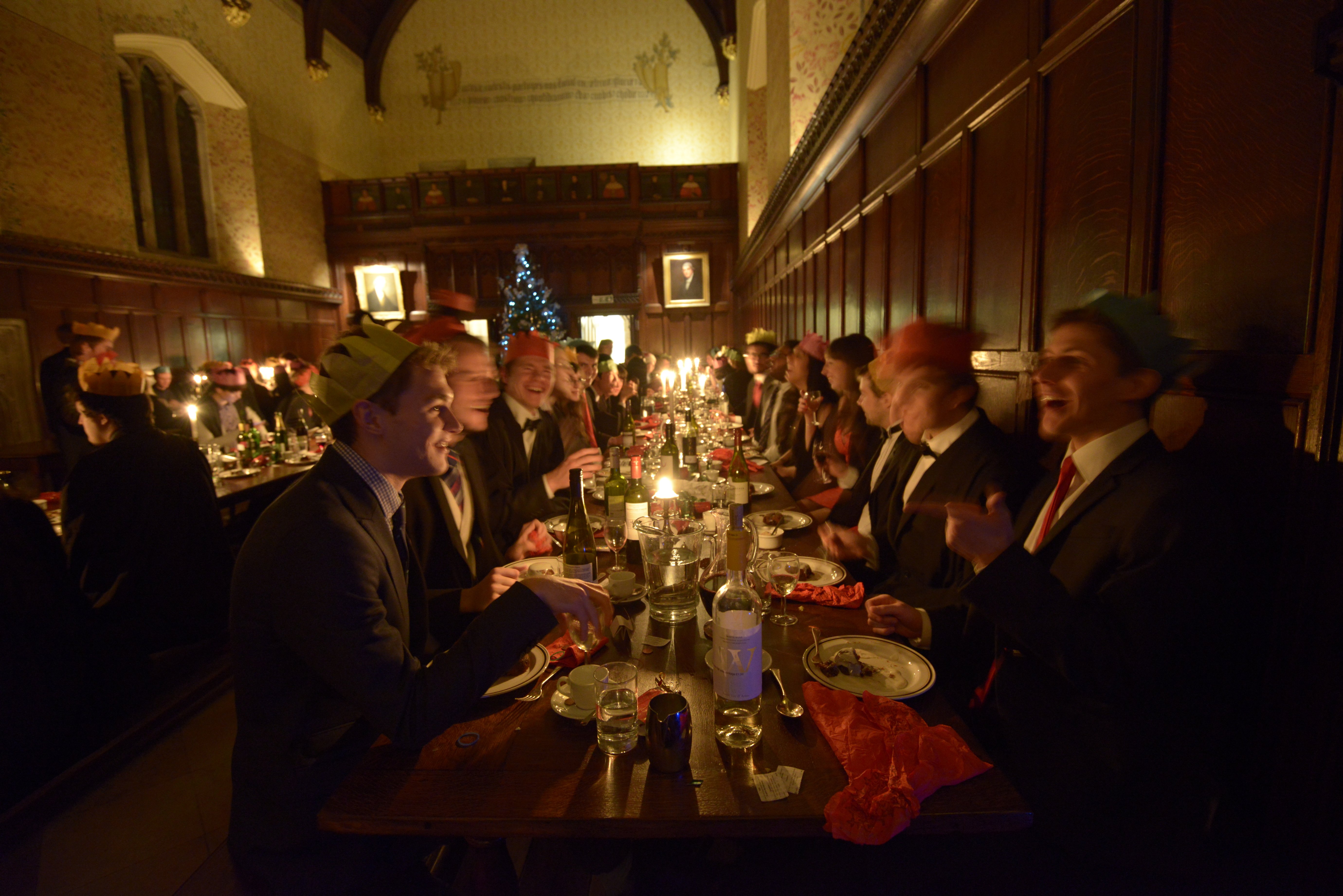Student Christmas dinner in Hall