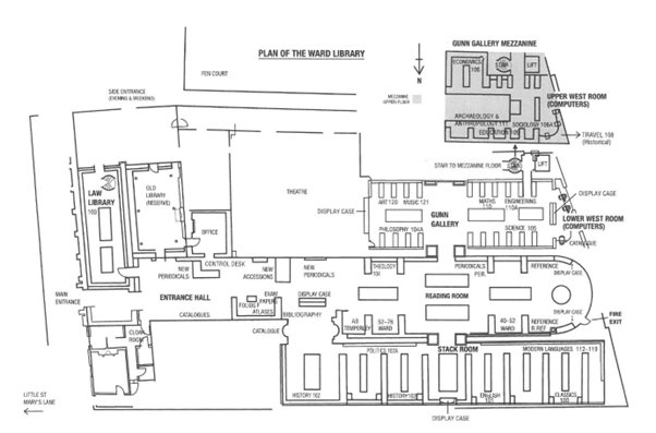 Map of the Ward Library