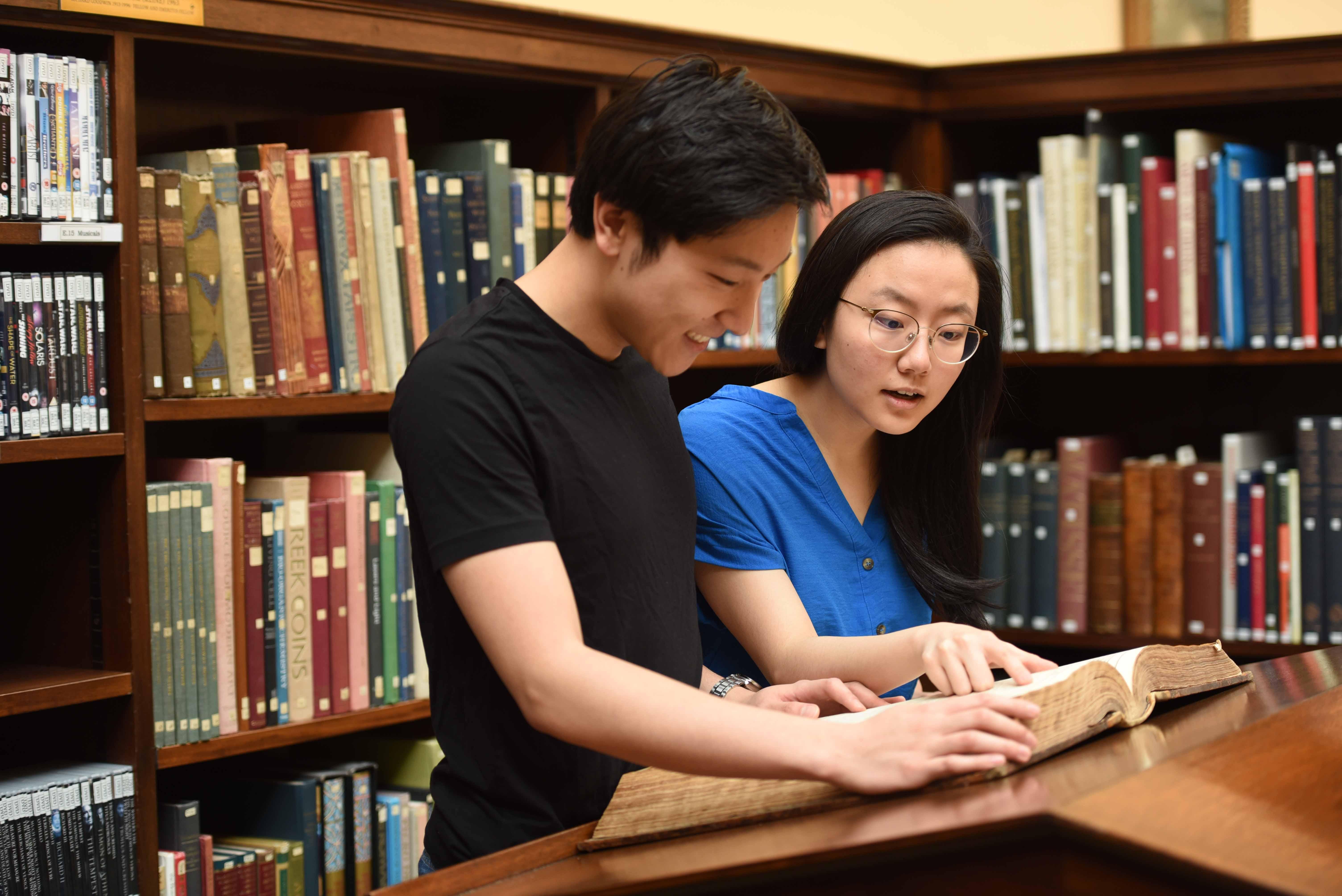 Students in the Ward library